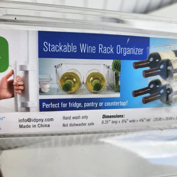 Acrylic Stackable Wine Bottle Holder Organizer Fridge and Freezer BPA Free - Picture 9 of 12